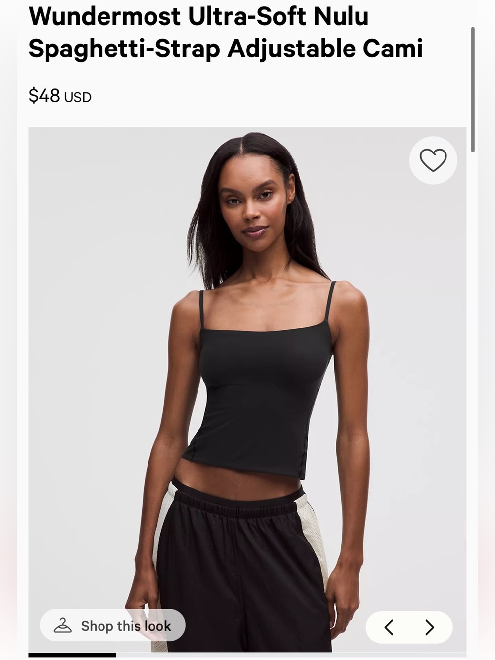 Lululemon Wundermost Ultra-Soft Nulu Spaghetti-Strap Cami Tank Top